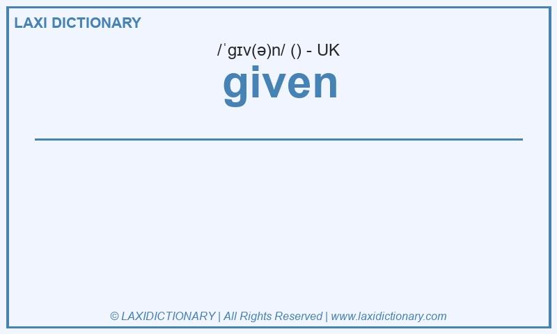 Definition given in British English