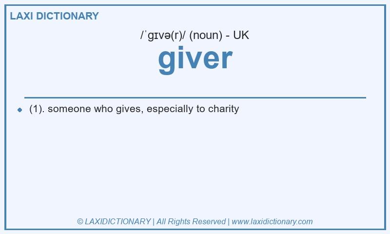 Definition giver in British English