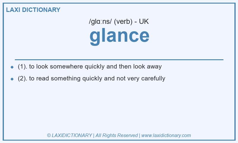 Definition glance in British English