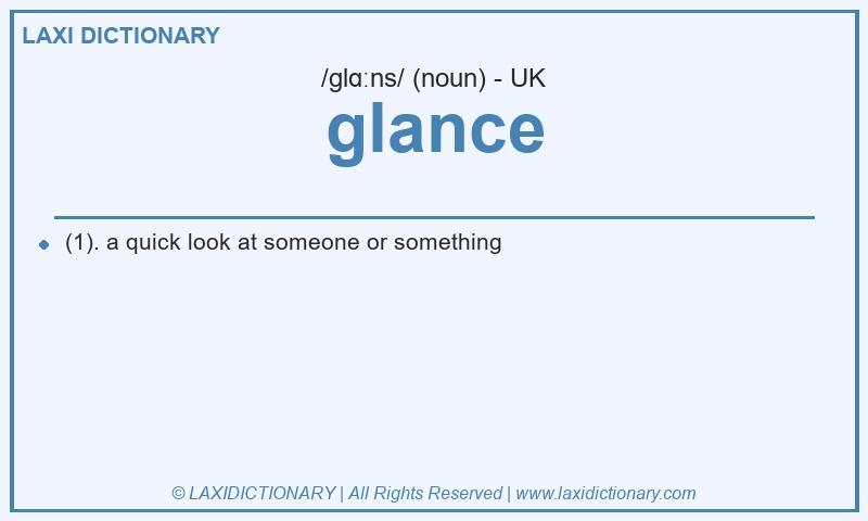 Definition glance in British English