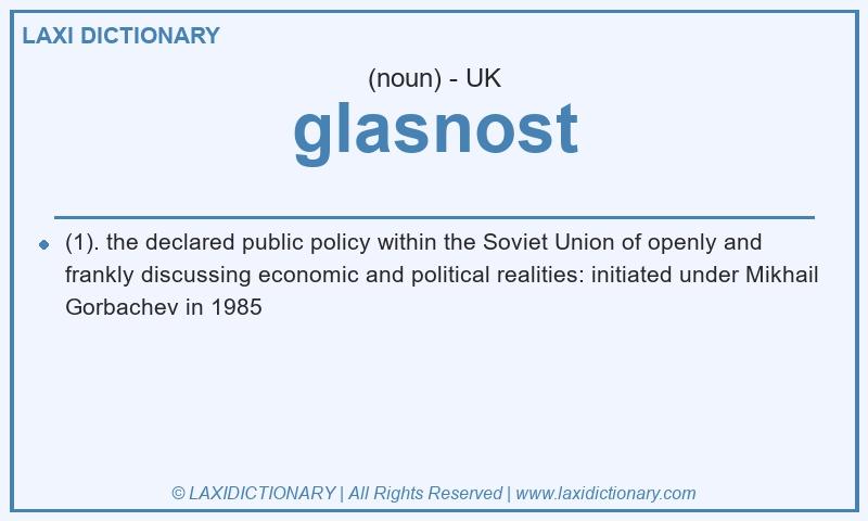 Definition glasnost in British English