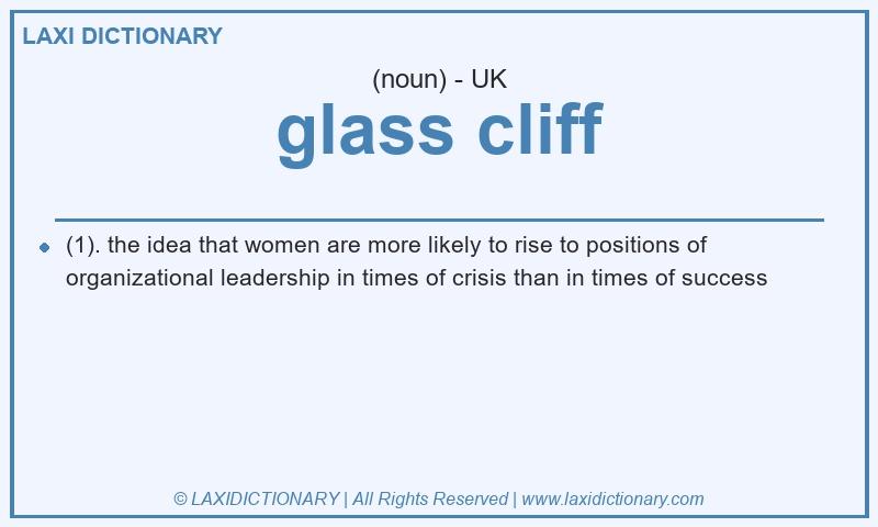 Definition glass cliff in British English