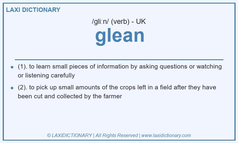 Definition glean in British English