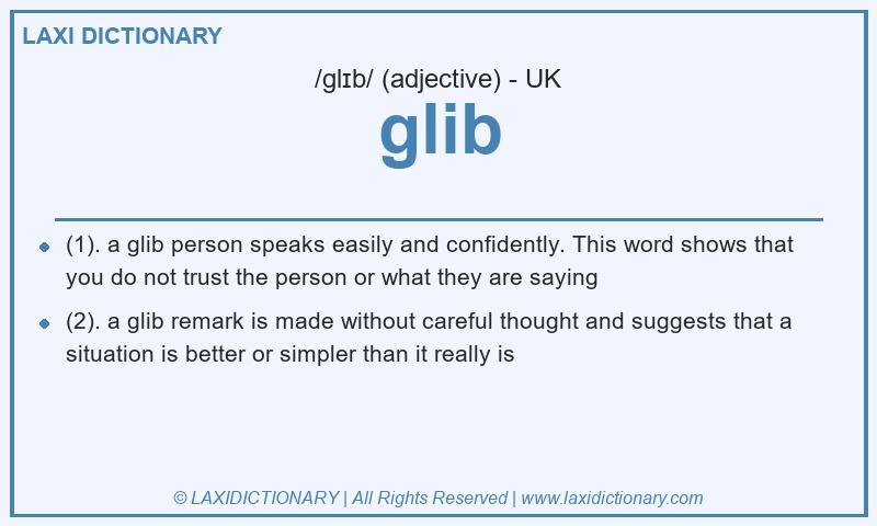 Definition glib in British English
