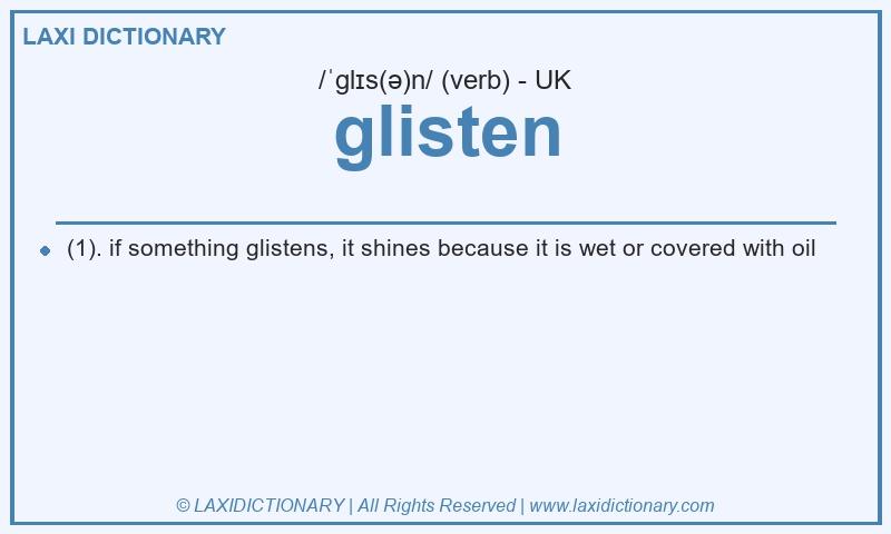 Definition glisten in British English