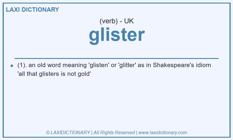 Definition glister in British English
