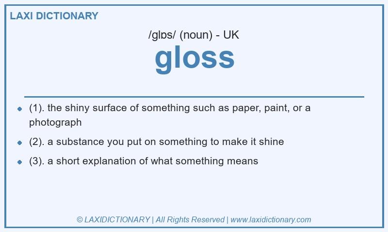 Definition gloss in British English
