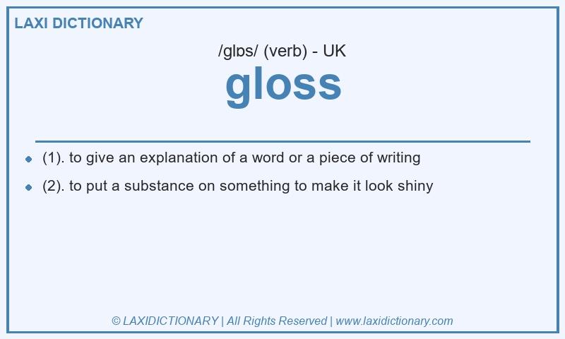 Definition gloss in British English