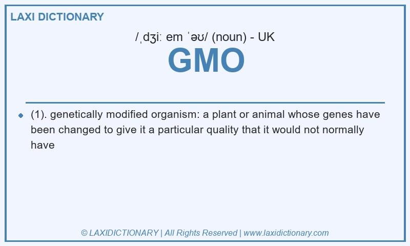 Definition GMO in British English