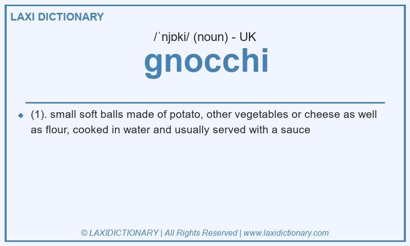 Definition gnocchi in British English