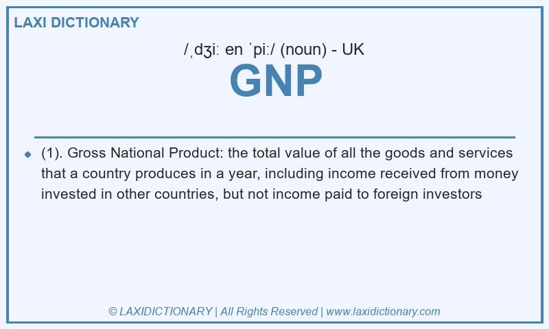 Definition GNP in British English