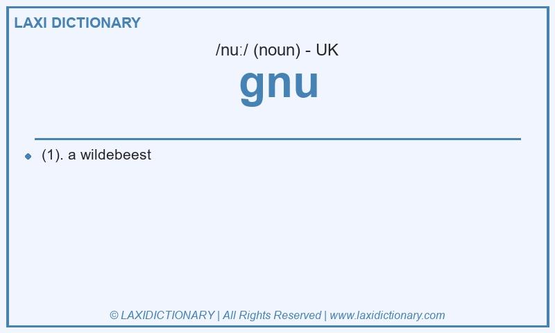Definition gnu in British English