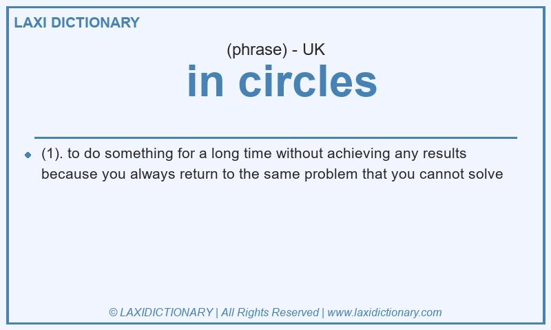 Definition  in circles in British English