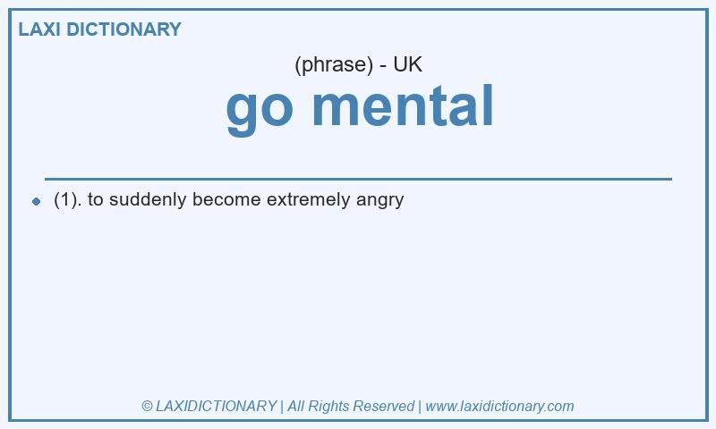Definition go mental in British English