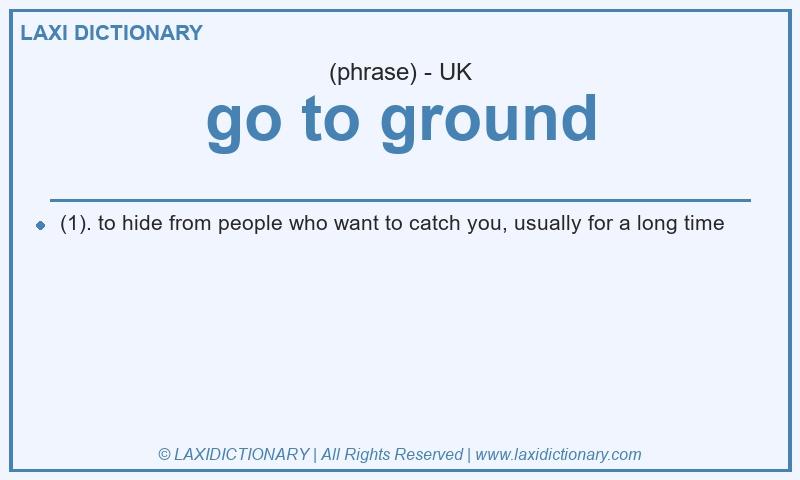 Definition go to ground in British English