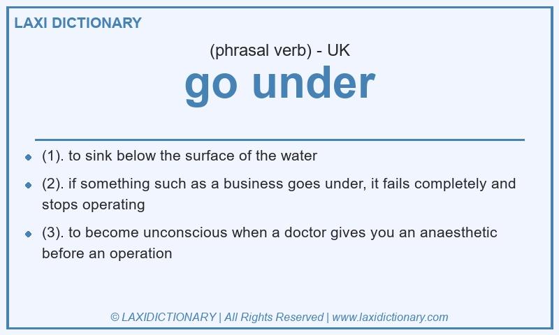 Definition go under in British English