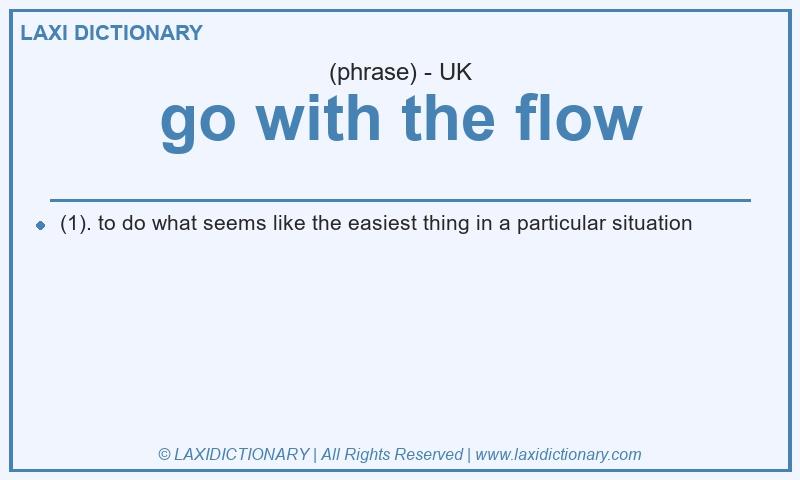 Definition go with the flow in British English