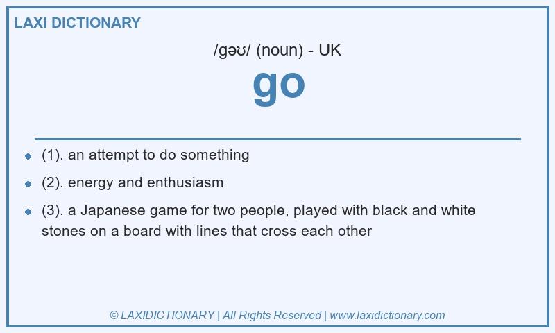 Definition go in British English