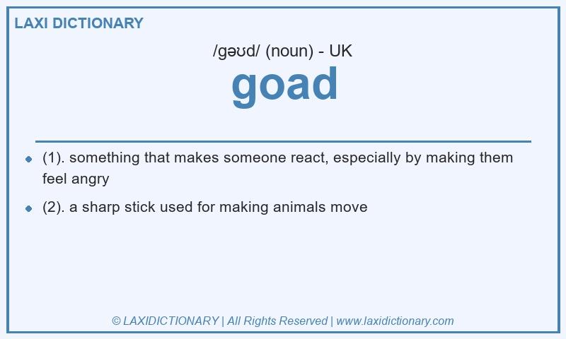 Definition goad in British English