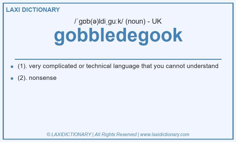 Definition gobbledegook in British English
