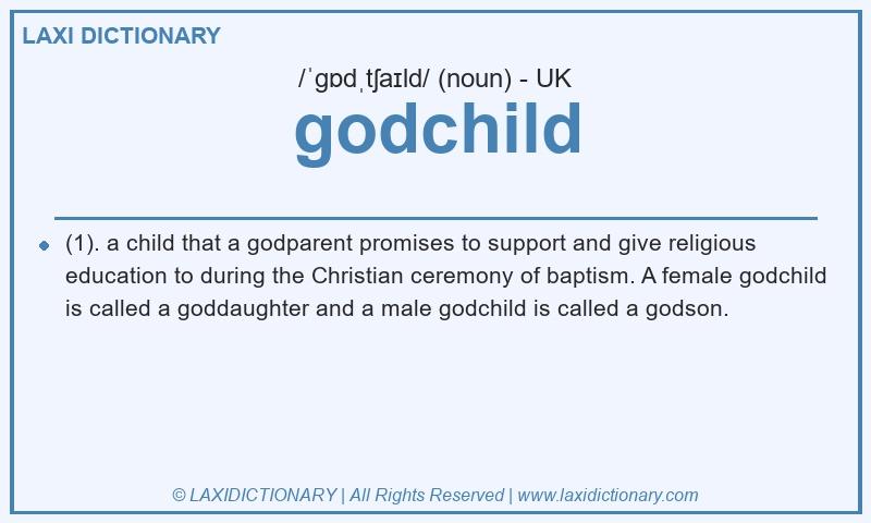 Definition godchild in British English