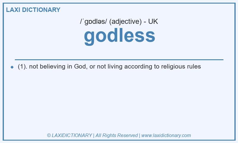 Definition godless in British English