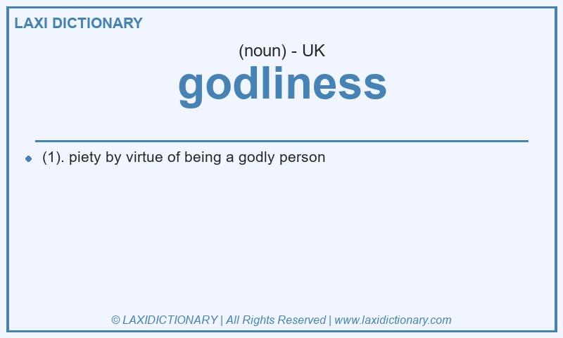 Definition godliness in British English