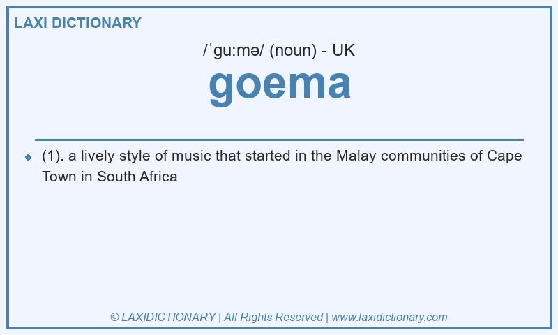 Definition goema in British English