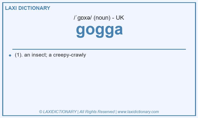 Definition gogga in British English