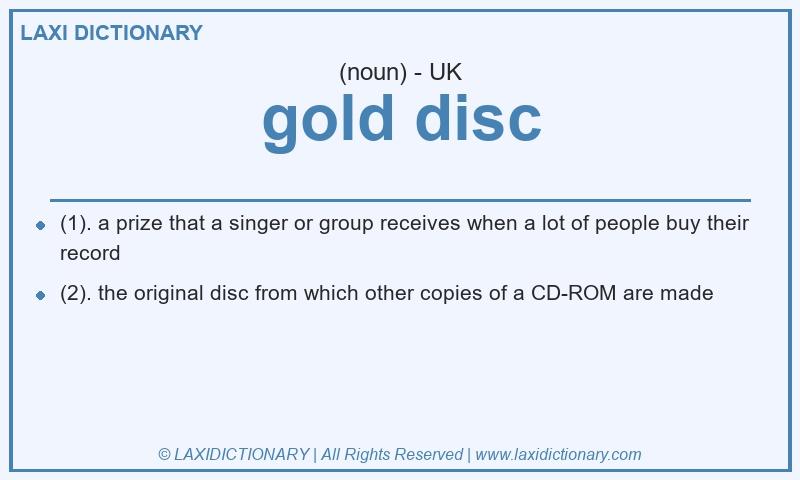 Definition gold disc in British English