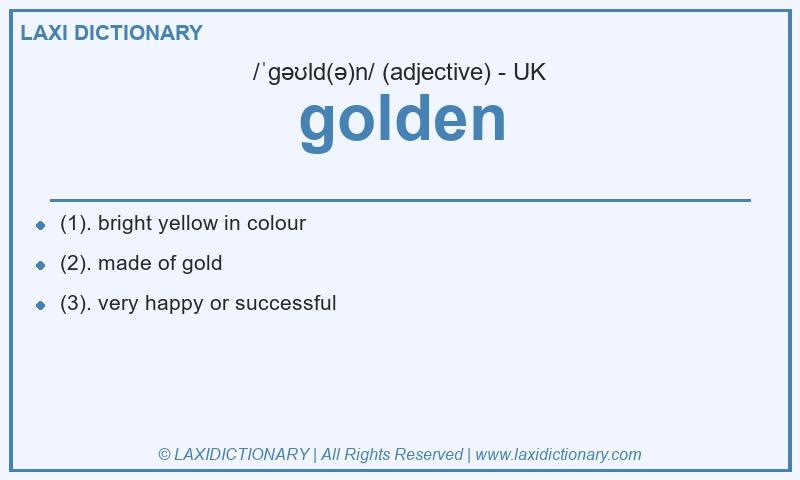 Definition golden in British English