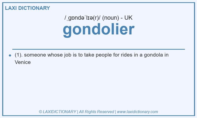 Definition gondolier in British English
