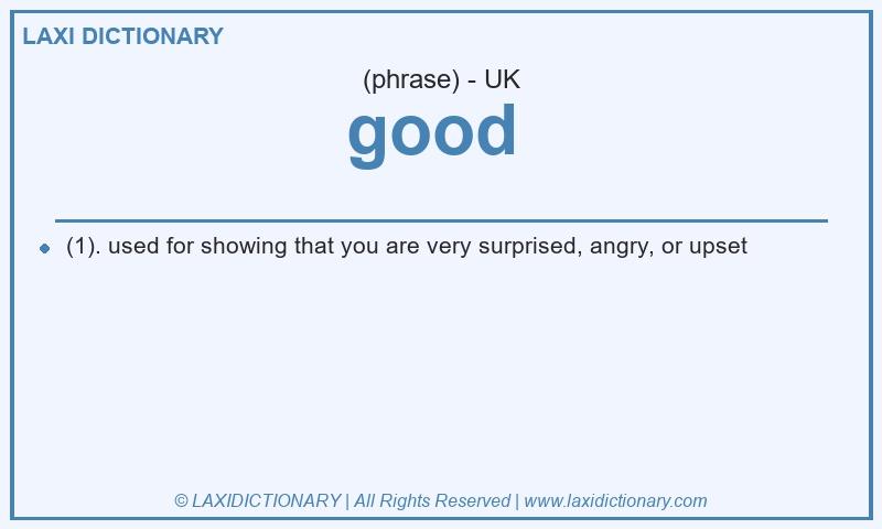 Definition good in British English