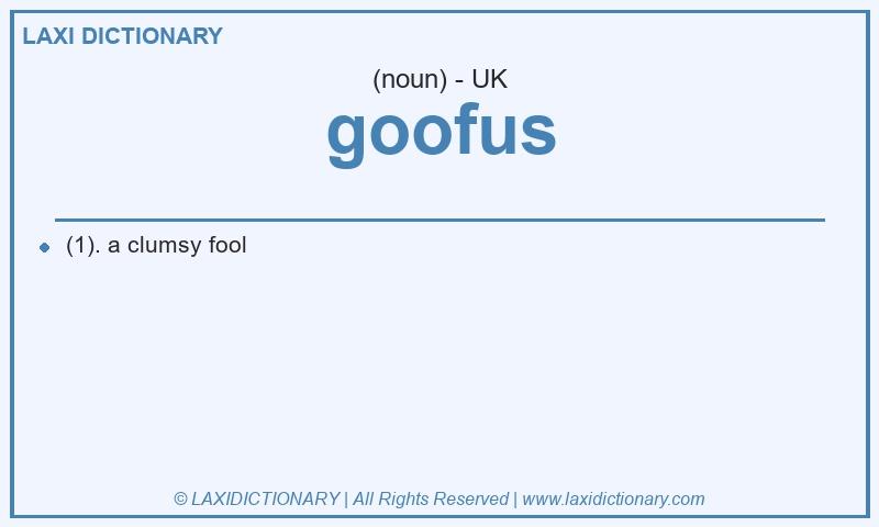 Definition goofus in British English