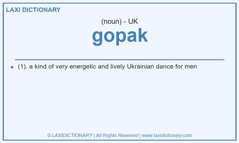 Definition gopak in British English
