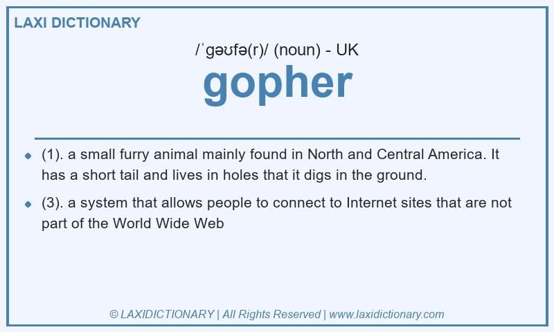 Definition gopher in British English