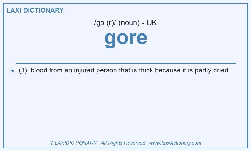 Definition gore in British English