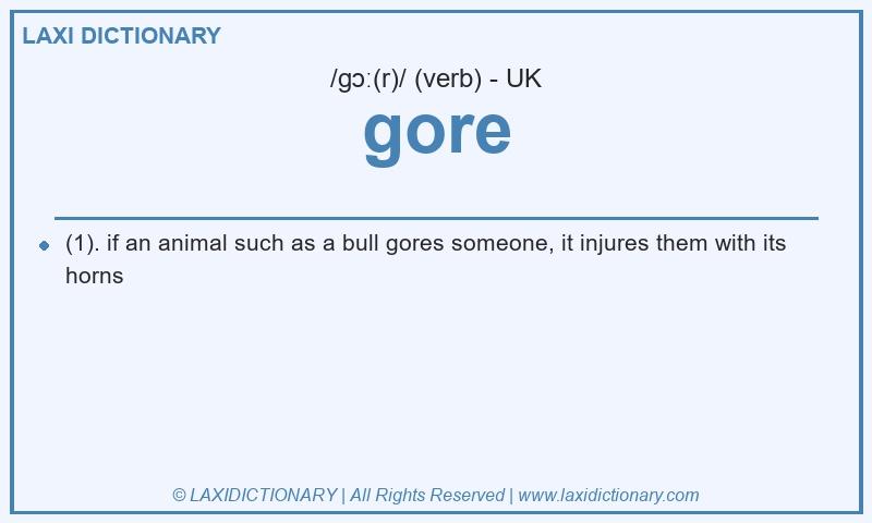 Definition gore in British English