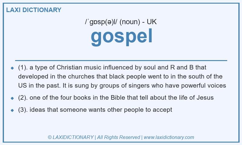 Definition gospel in British English