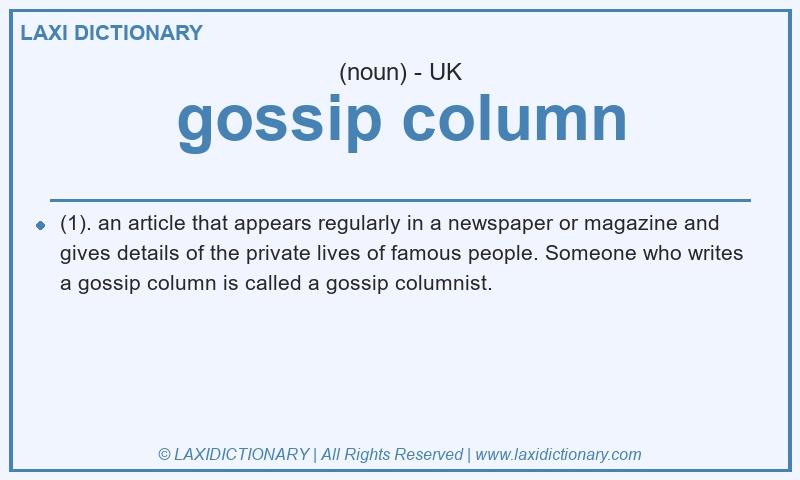 Definition gossip column in British English