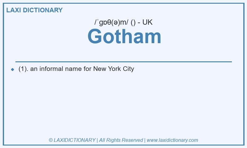 Definition Gotham in British English