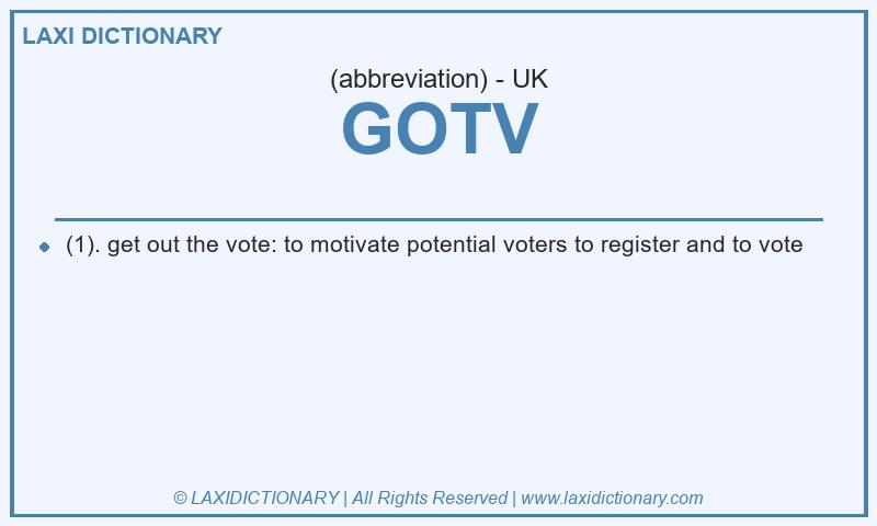 Definition GOTV in British English