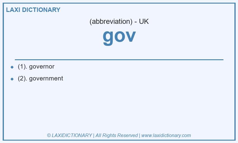 Definition gov in British English