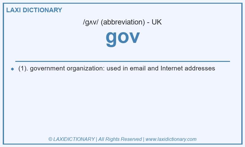 Definition gov in British English