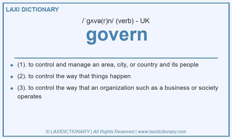 Definition govern in British English