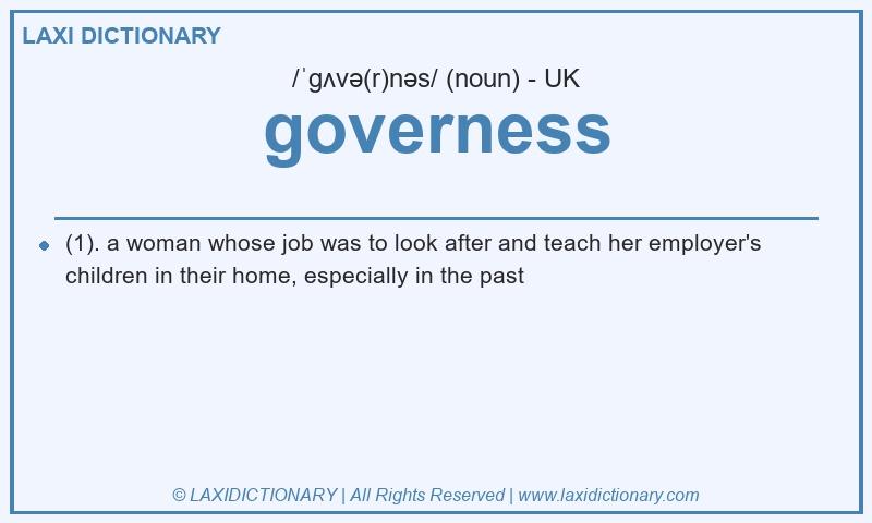 Definition governess in British English