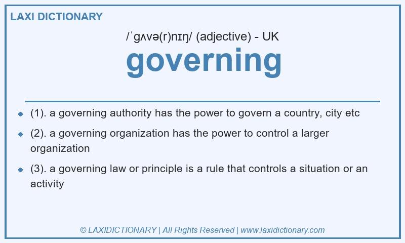 Definition governing in British English