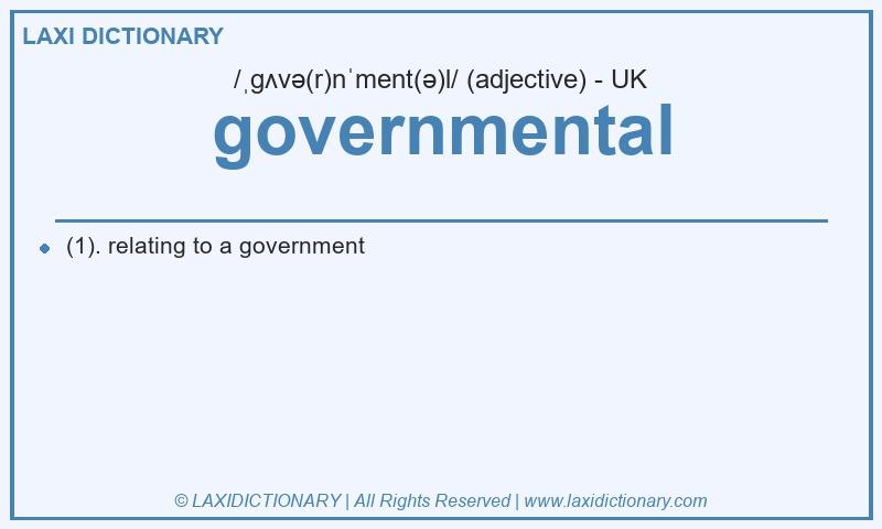 Definition governmental in British English