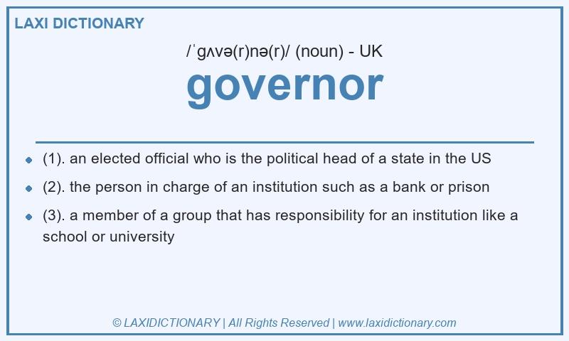 Definition governor in British English