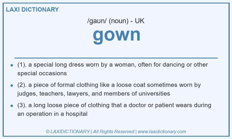 Definition gown in British English